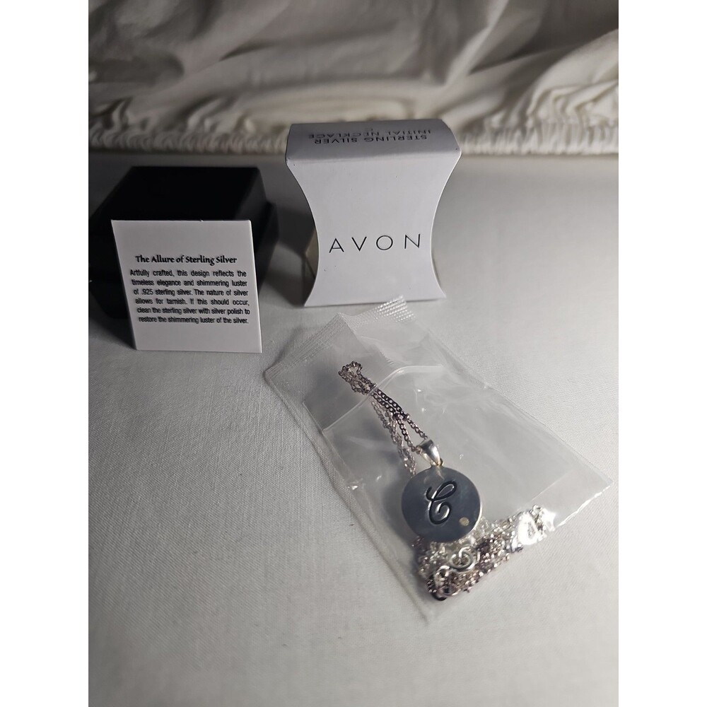 New Avon sterling silver initial necklace C 2010